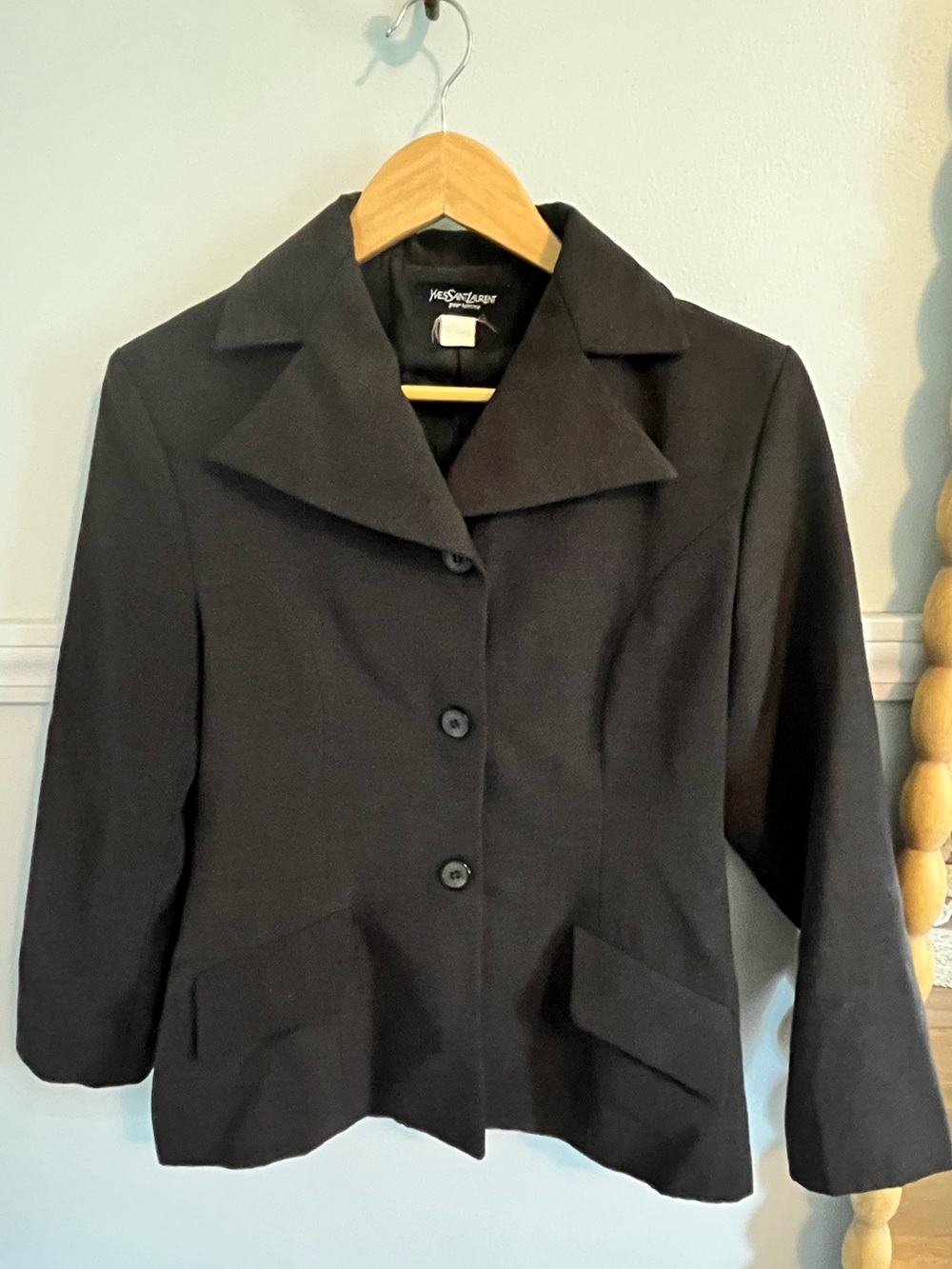 Yves Saint Laurent Black Women's Tailored Wool Jacket Blazer